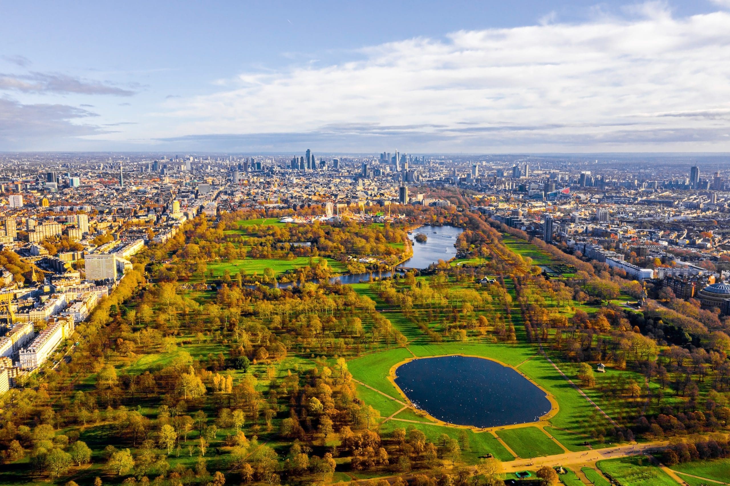 Panormanic views over Hyde Park, London - the top free things to do in london
