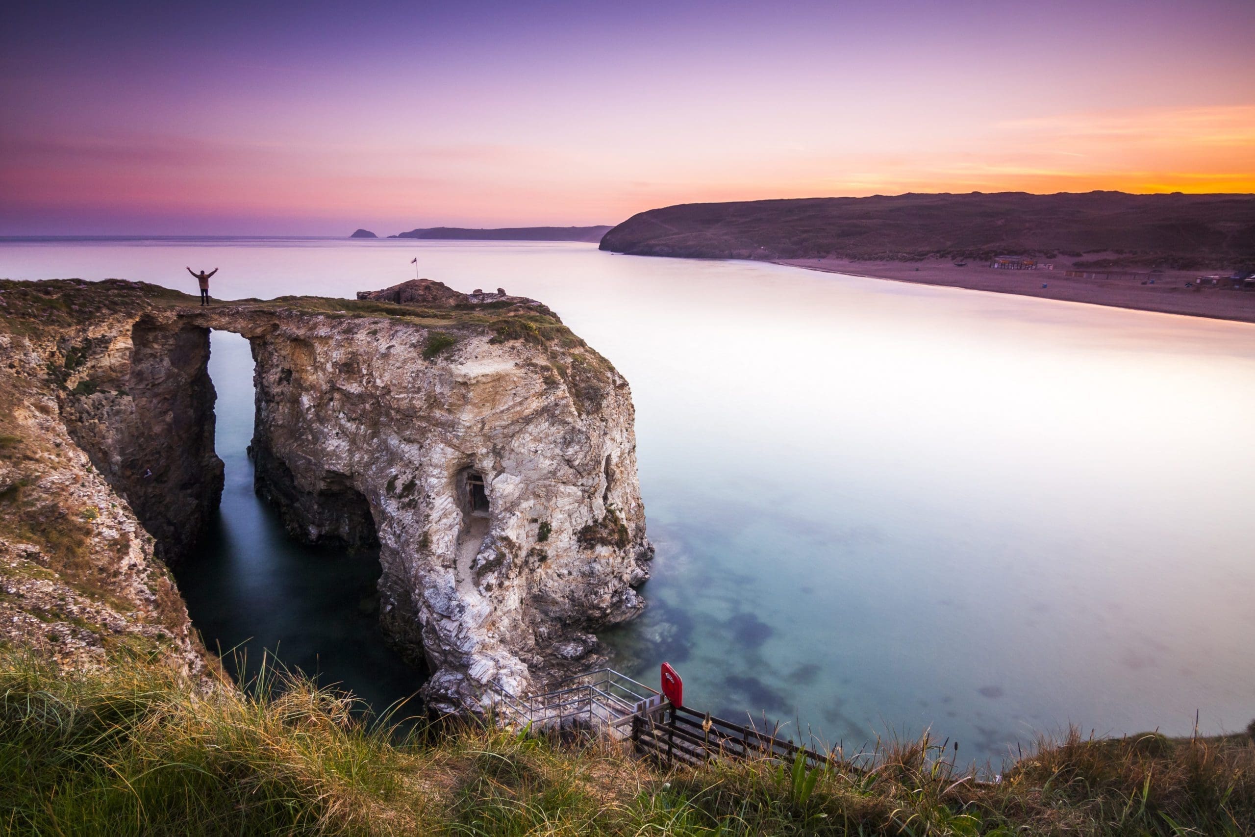 Sunset at Perranporth Beach, Cornwall