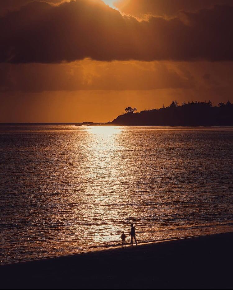 Sunset over the ocean at Bar Praia de Agua d'alto