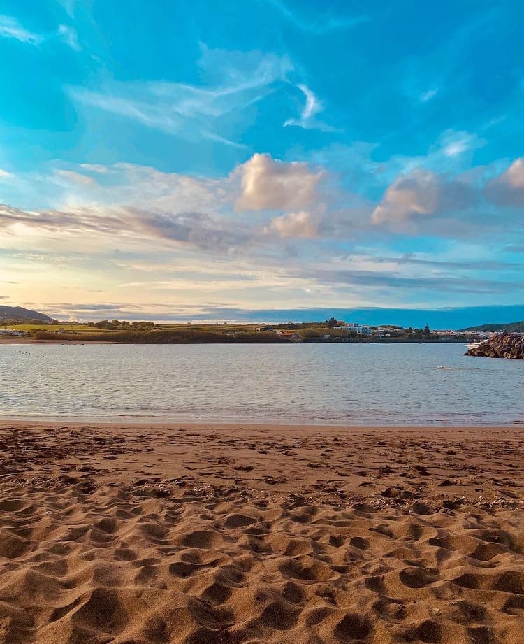 Sandy beach at Praia da Riviera, Azores