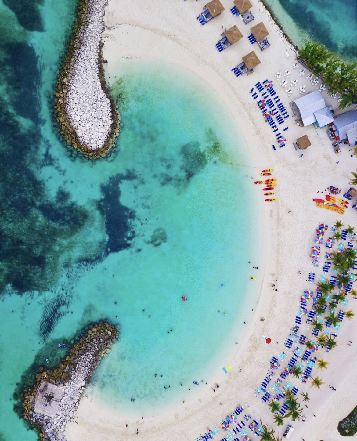 A private cove beach in the Bahamas