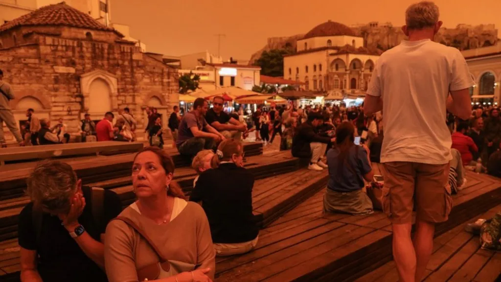 Greek skies were expected to clear on Wednesday