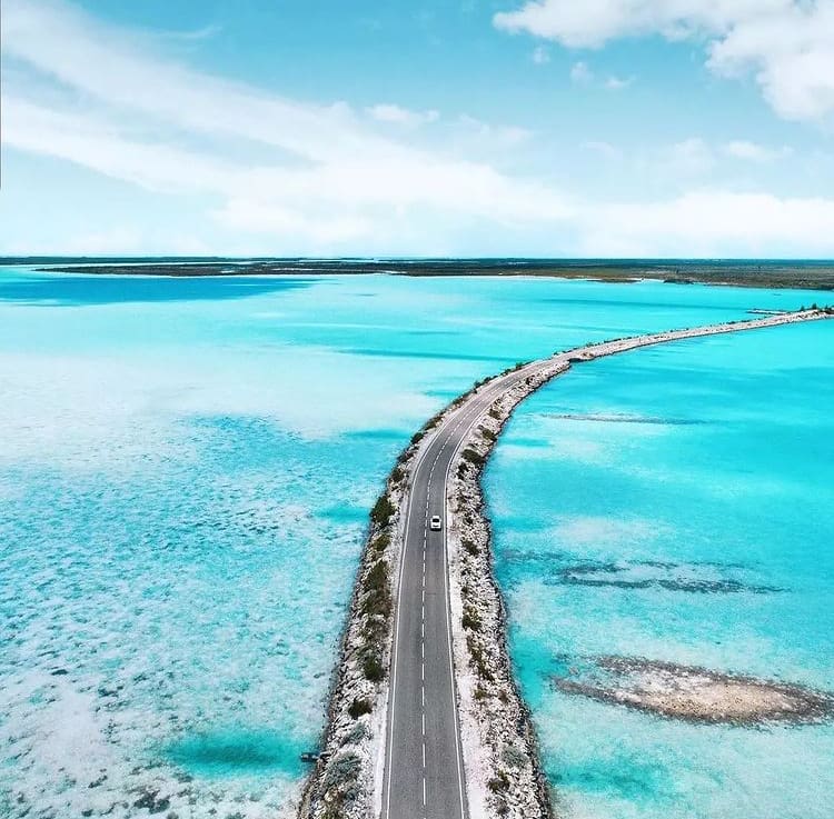Stunning highway through picturesque blue waters in Turks and Caicos - The 15 Best Islands In The Caribbean