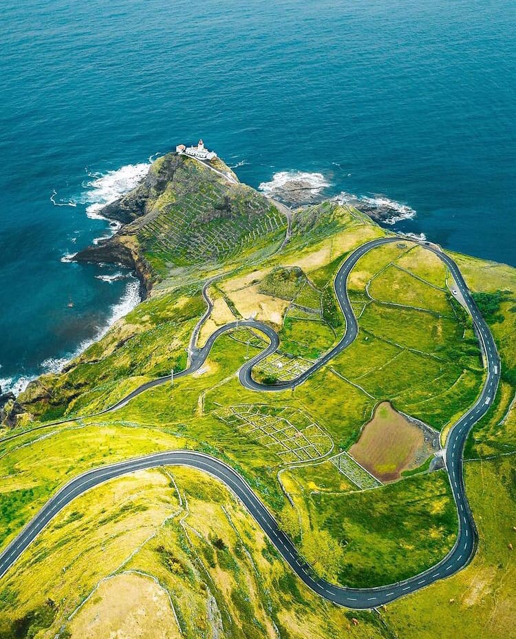 Aerial view of the winding road on Santa Maria Island - The 15 Best Beaches in Azores, Portugal