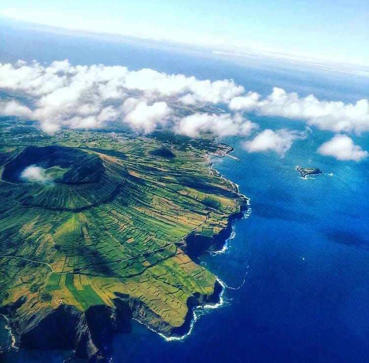 Aerial view of Graciosa Island - he 15 Best Beaches in Azores, Portugal