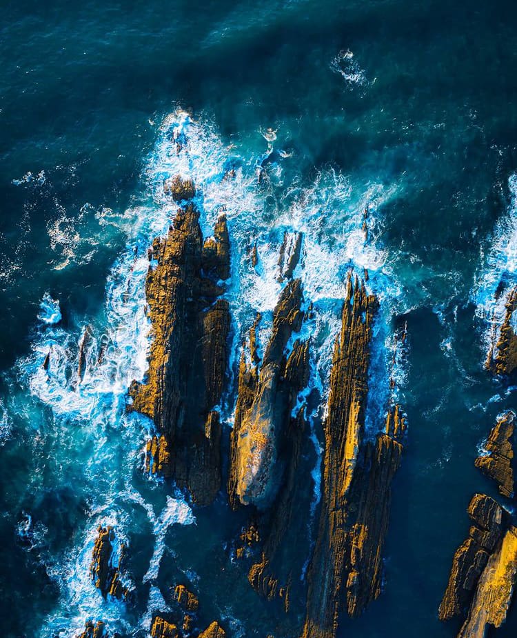 Drone image over the rocks - The 10 Most Beautiful Beaches In Portugal