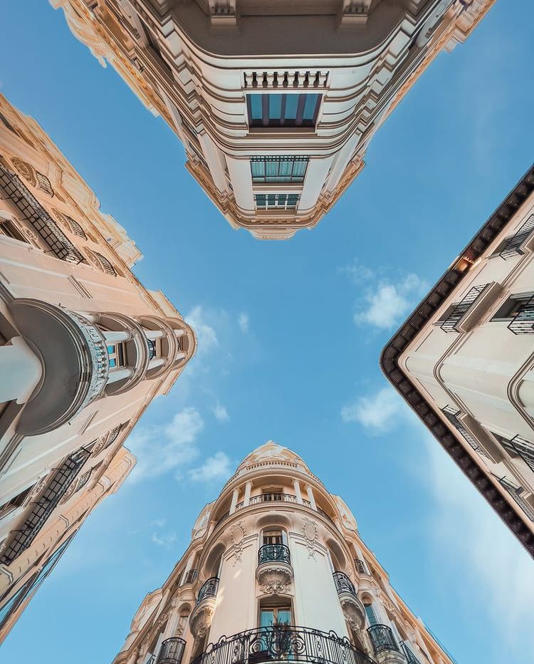 A look up at some of Madrid's beautiful buildings - The best places to visit on spain