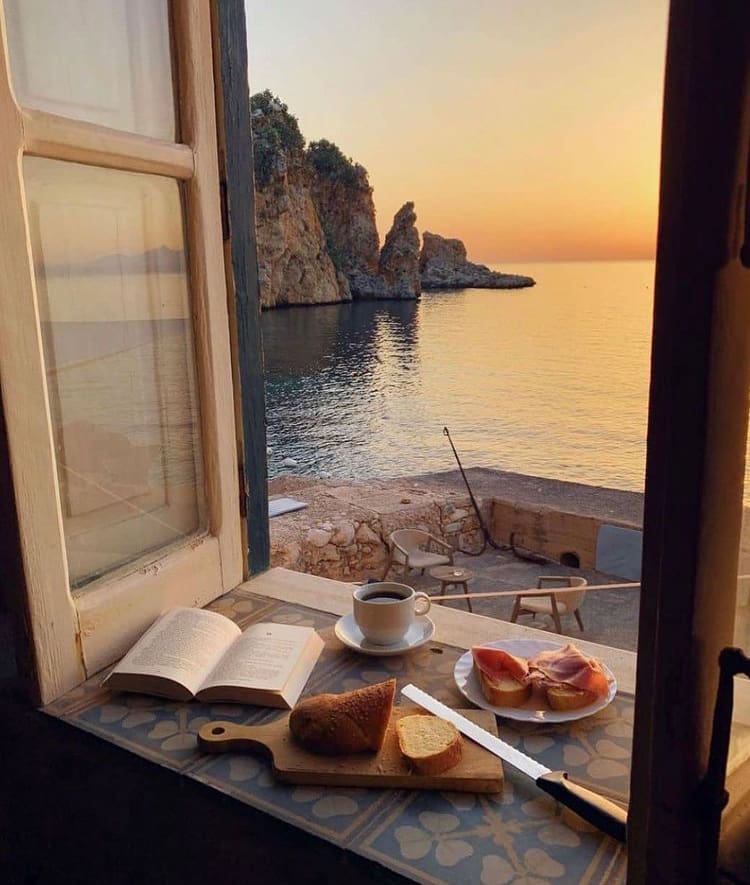 Breakfast with a view from a hotel in Sicily - the best places to visit in italy