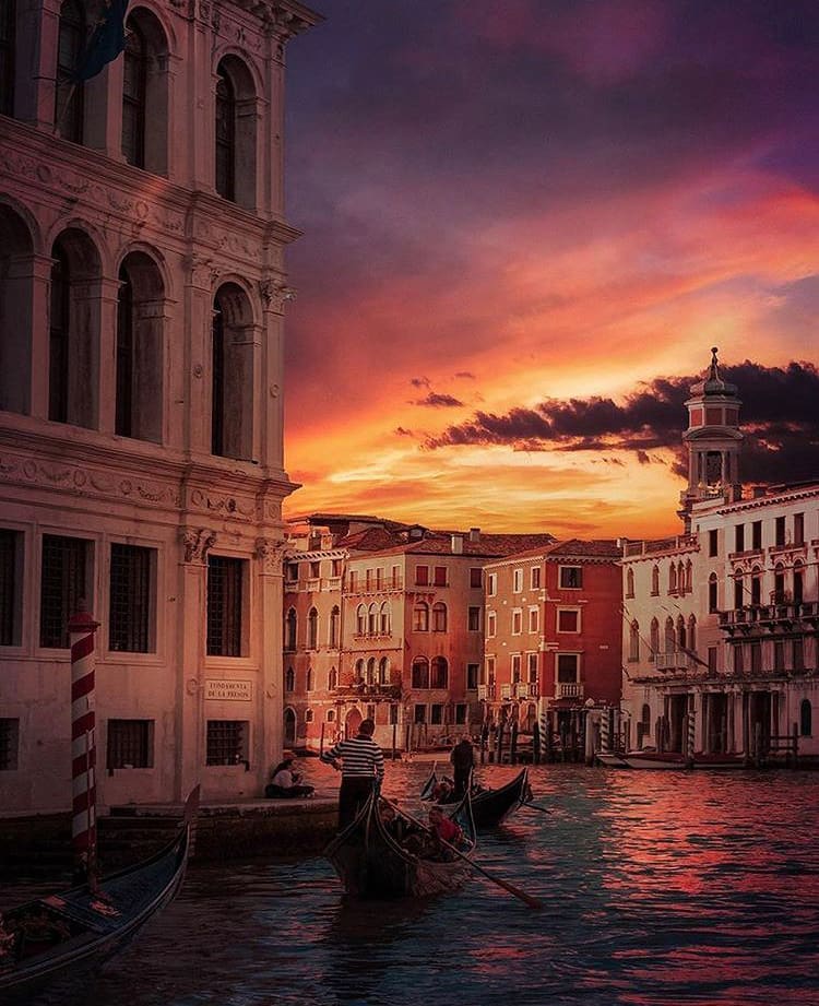 Sunset over the beautiful city of Venice - the best places to visit in italy