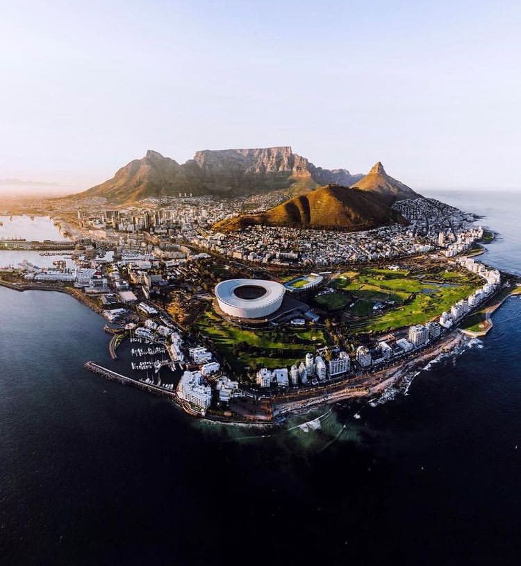 Aerial view over the city of Cape Town