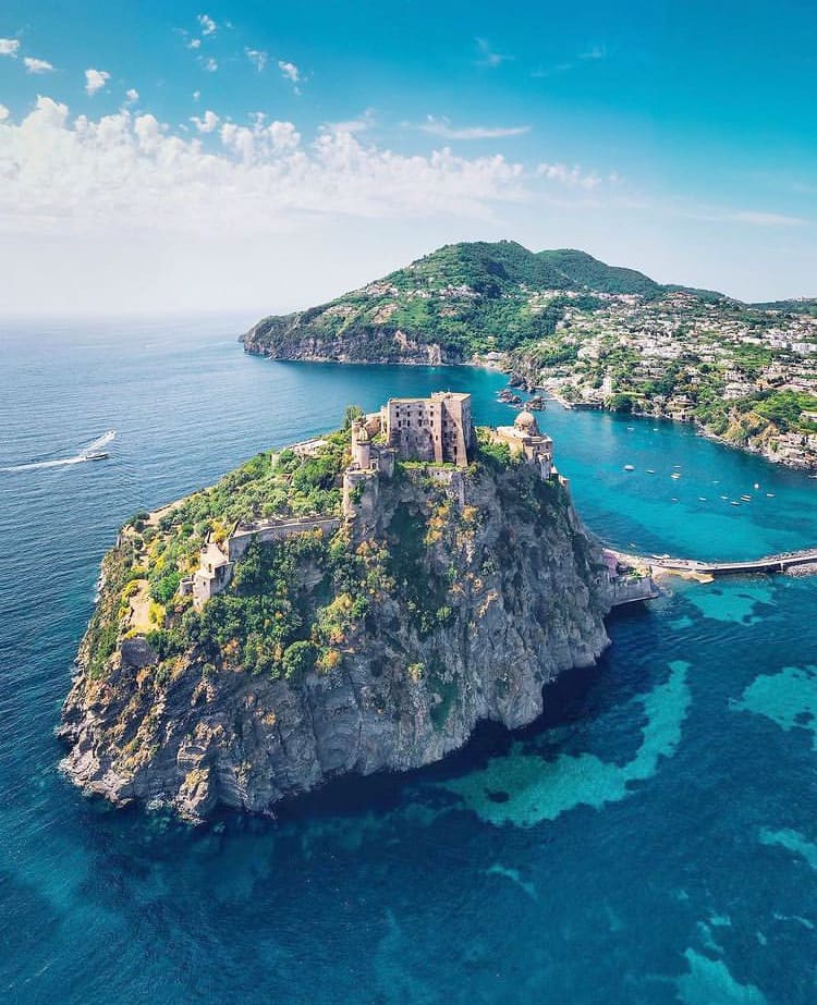 An island in the ocean in Ischia, Italy