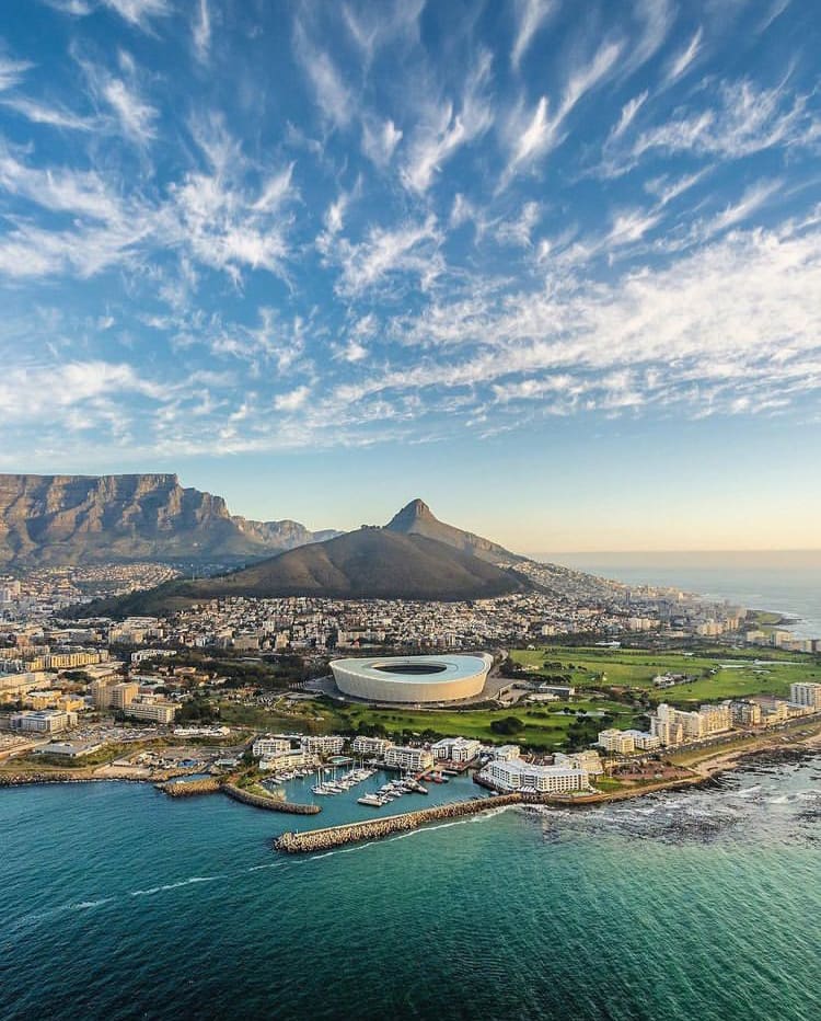Helicopter view of Green Point, Cape Town