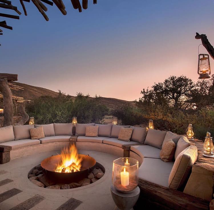 Luxury firepit at Tswalu Kalahari Reserve - The Best Private Game Reserves in South Africa