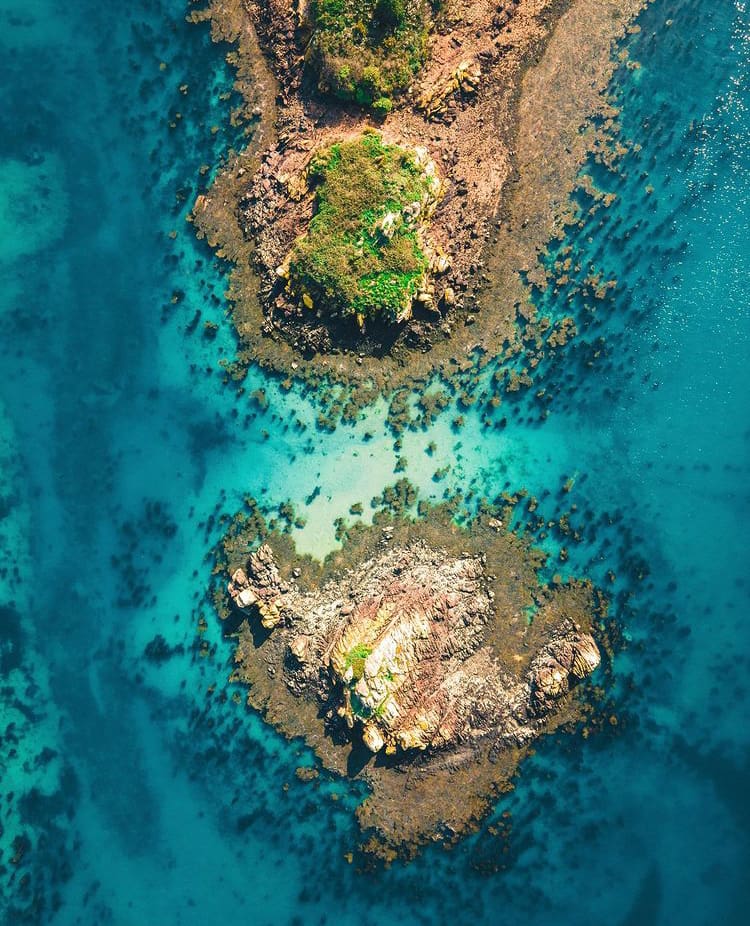 aerial views over the islands of Île de Bréhat