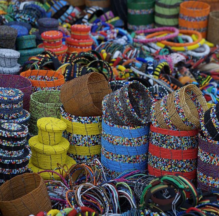 Traditional Maasai Beads and Jewellery for sale at the Maasai market