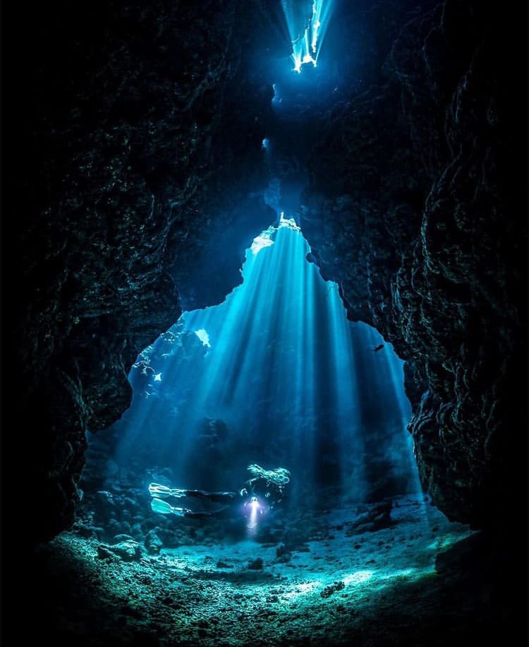 Diver explore an underwater cave in the Red Sea - The 10 Best Places to Dive in Egypt