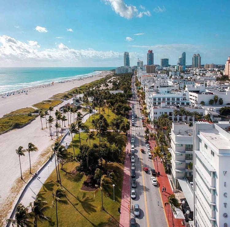 Lummus Park along Ocean Drive