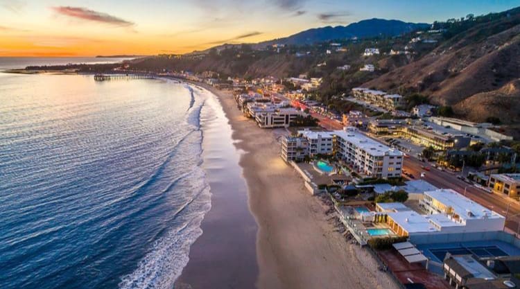 Luxury beachfront properties at Carbon Beach, California