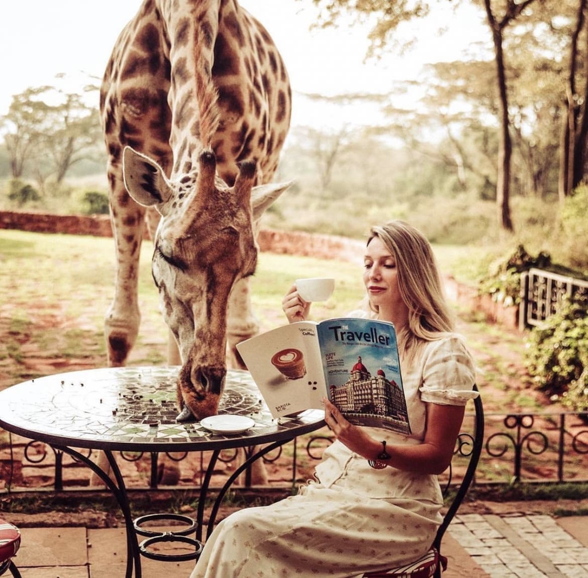 Meeting the locals at Giraffe Manor, Kenya