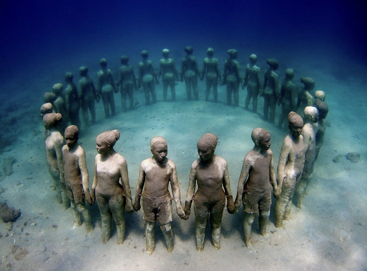 Statues at The Cancun Underwater Museum