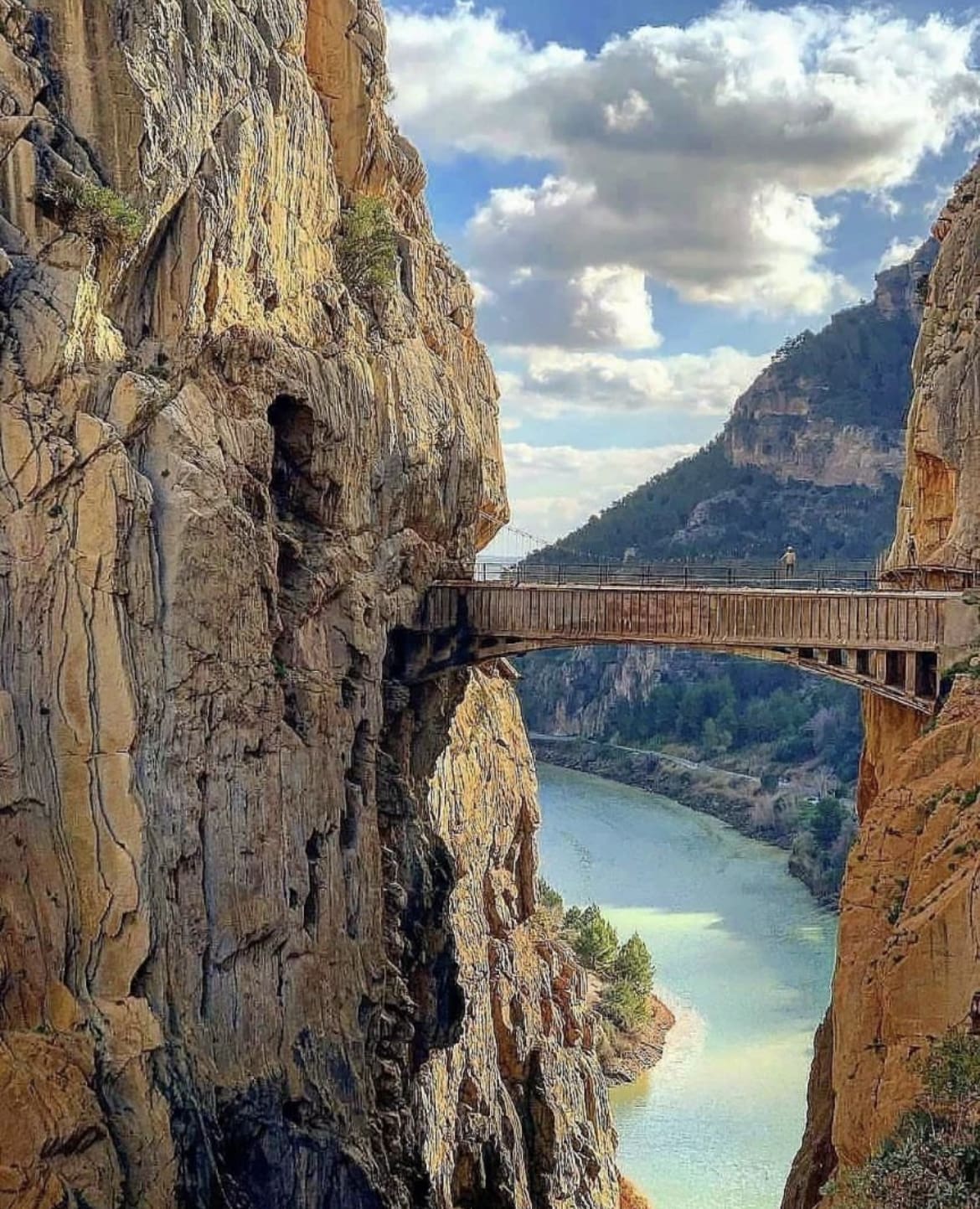 Suspended bridge in Caminito del Rey, Malaga