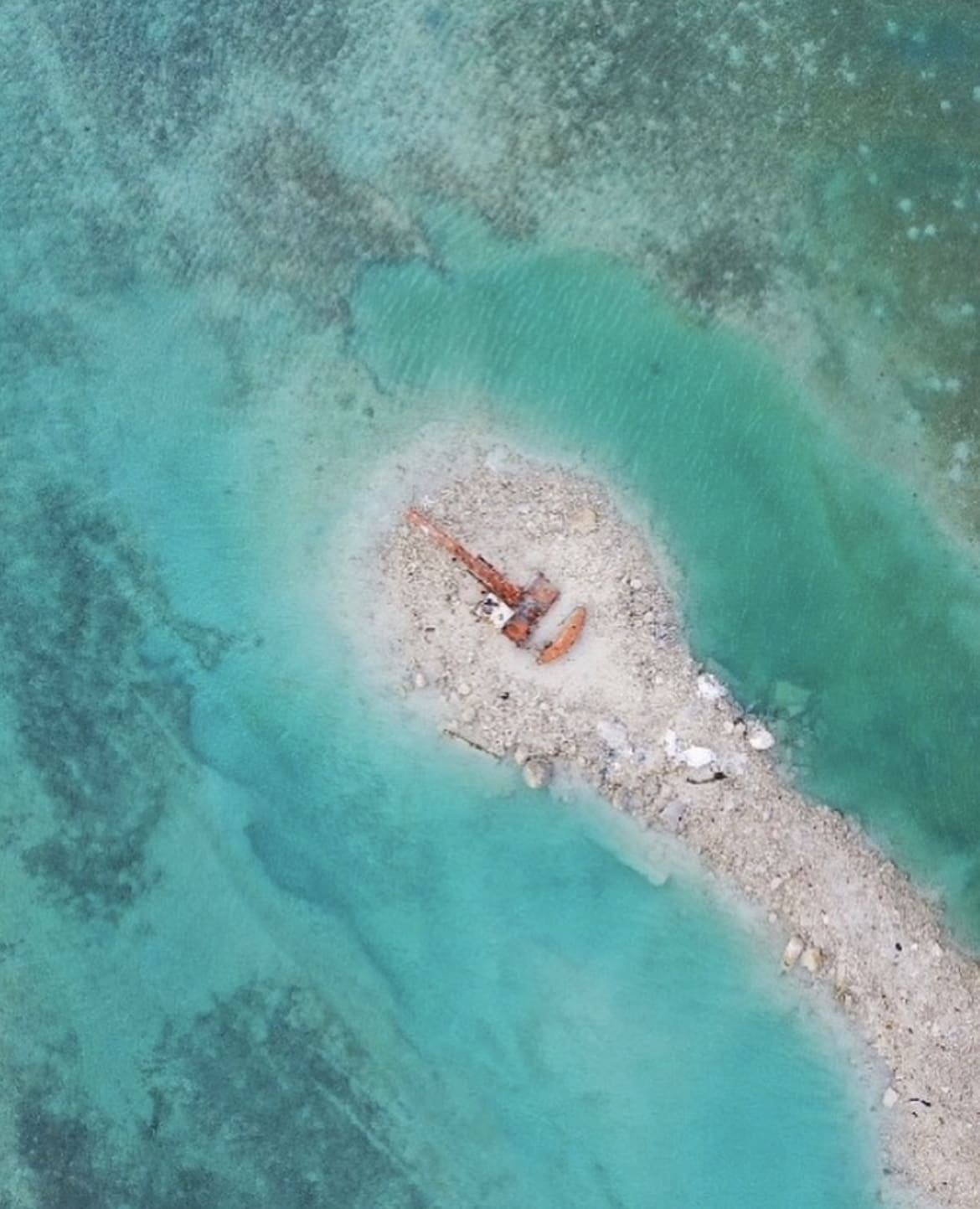 Bird's eye view over Awarak Cay