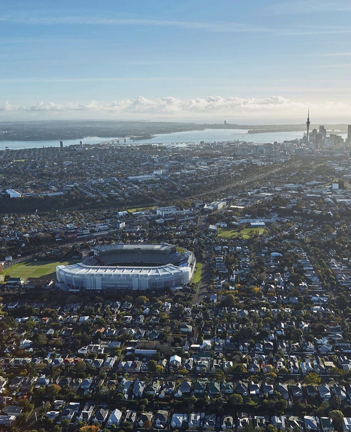 Queens Park and the surrounding city. Auckland is a must-see place to visit in New Zealand