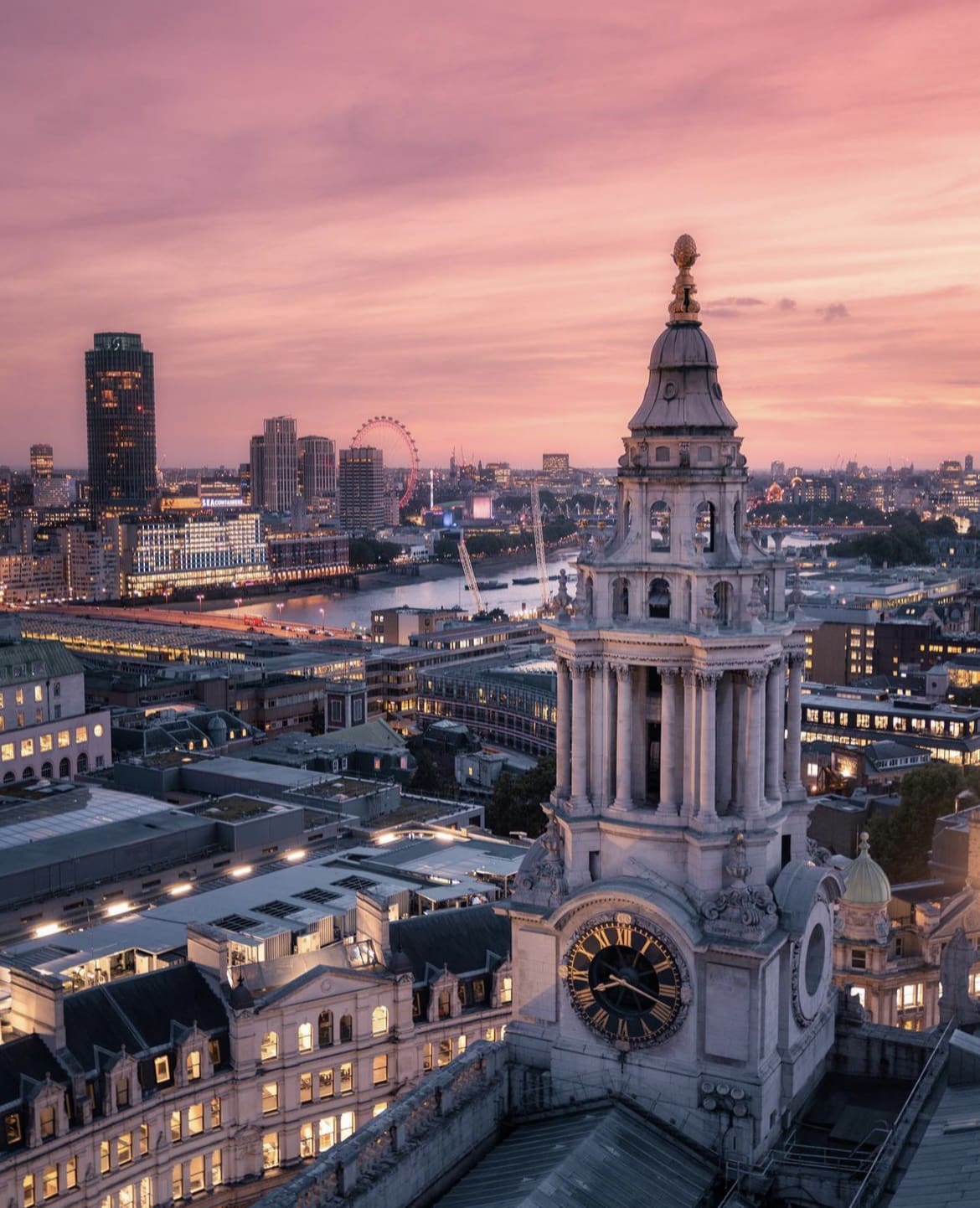 Pink Skies Over the city of London