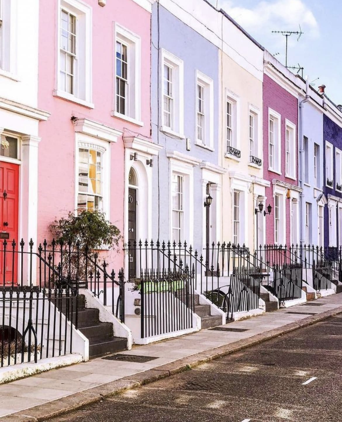 Colourful houses of Notting Hill, London