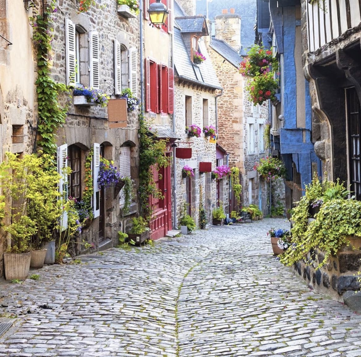 Charming streets in Brittany