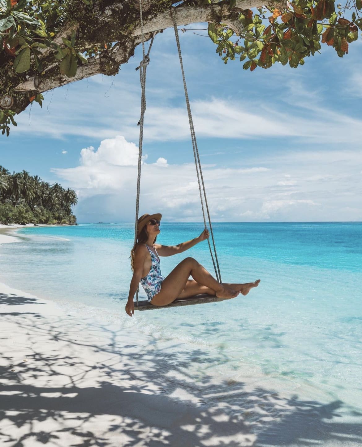 Rope swing on the Mentawai Islands
