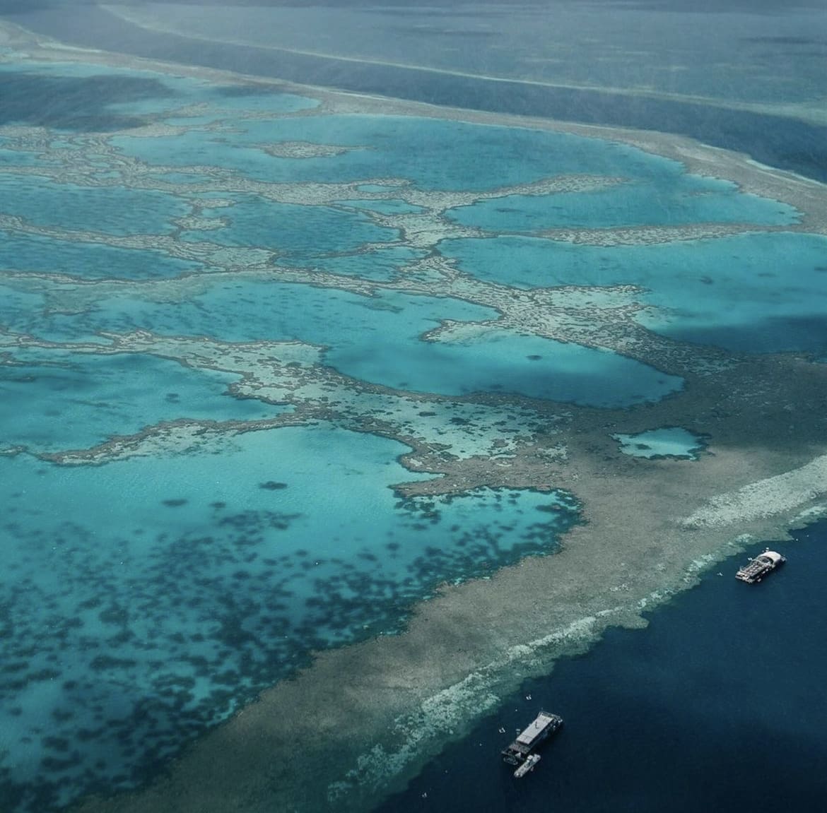 Aerial view over the Great Barrier Reef