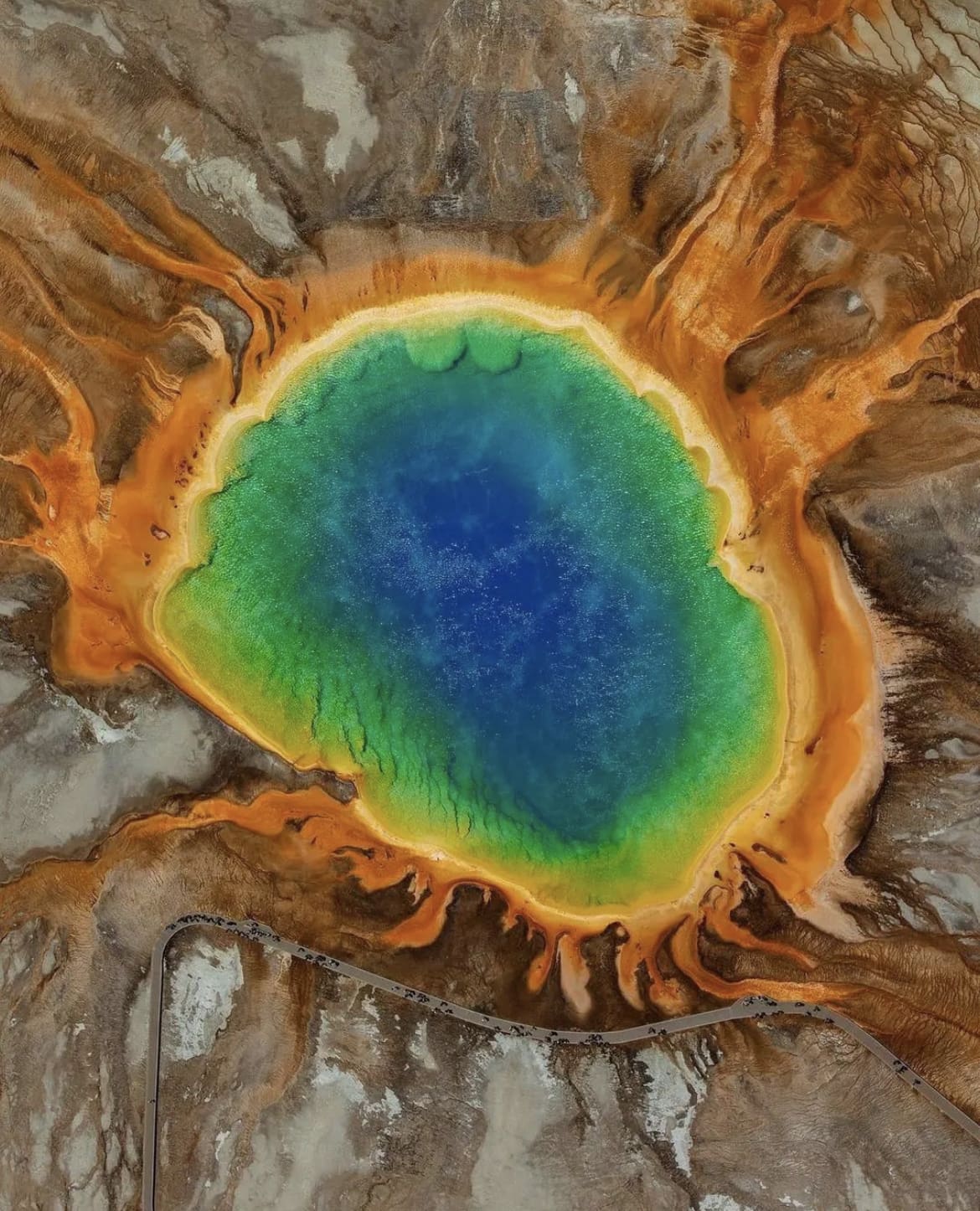 Colourful thermal geyser in Yellowstone National Park