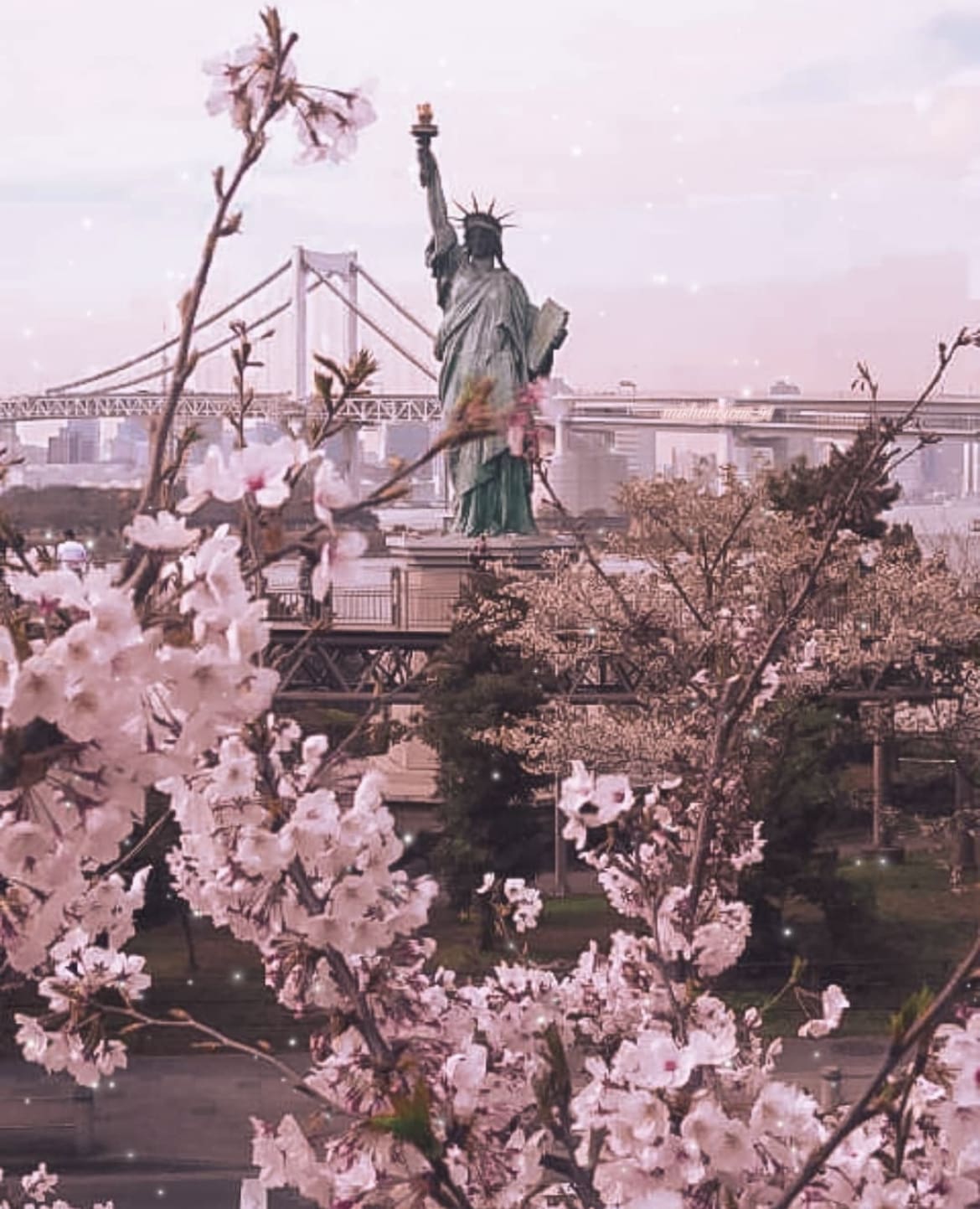 Statue of liberty in Odaiba, Japan