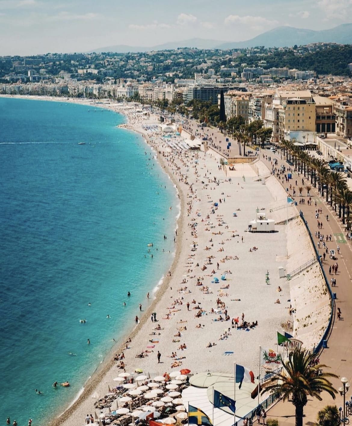 Pristine beach in Nice, French Riviera
