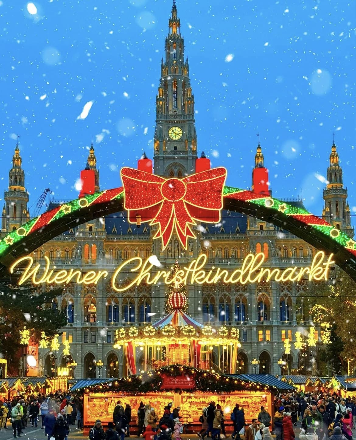 Christkindlmarkt at City Hall in Vienna, Austria